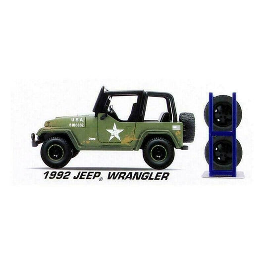 Jada just trucks - 1992 jeep wrangler (green) 1:24 toys &