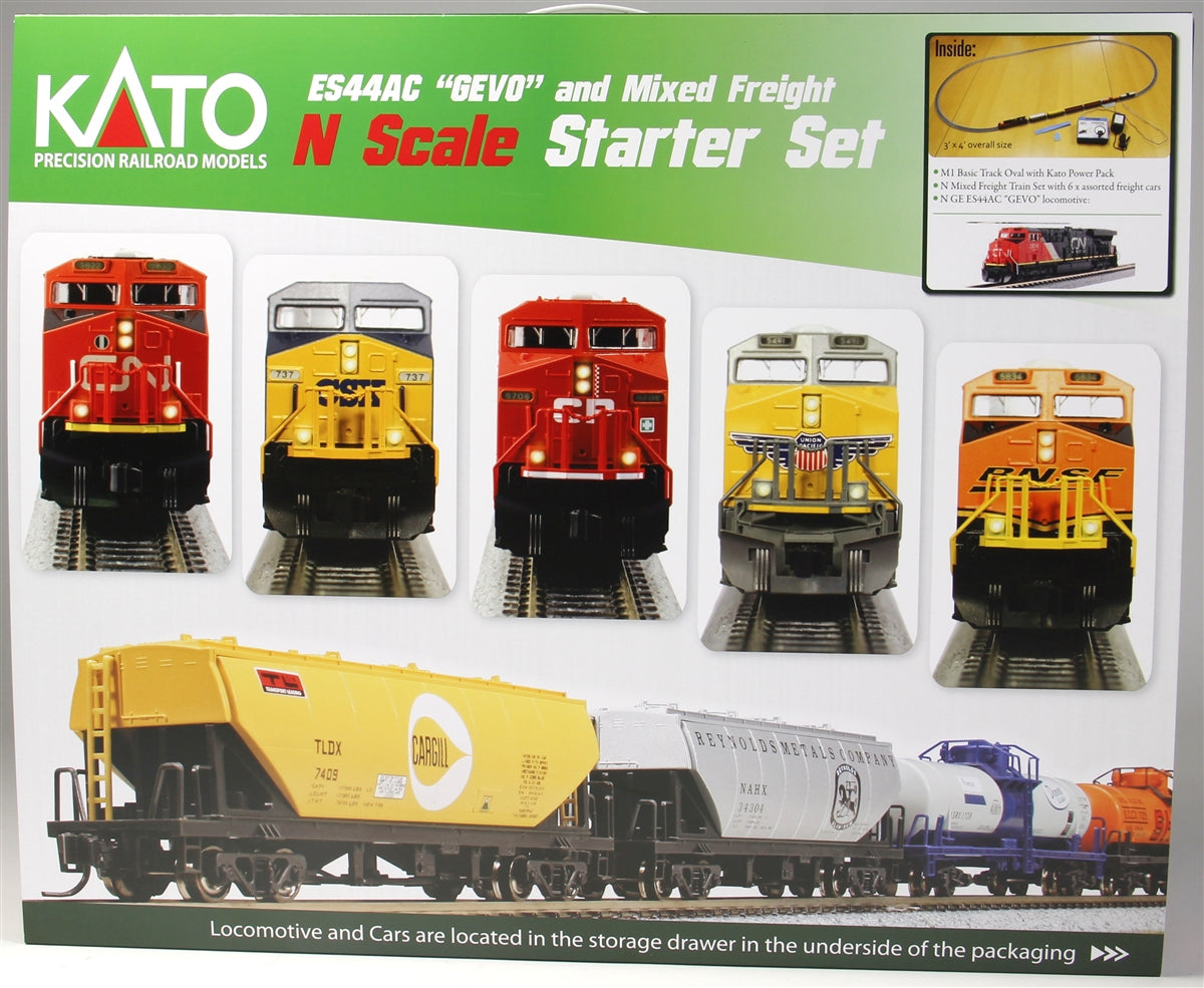 Kato 106-0020-Ac N F7 Gevo Freight Cn Train Set w/PP ( 5 Car Set )