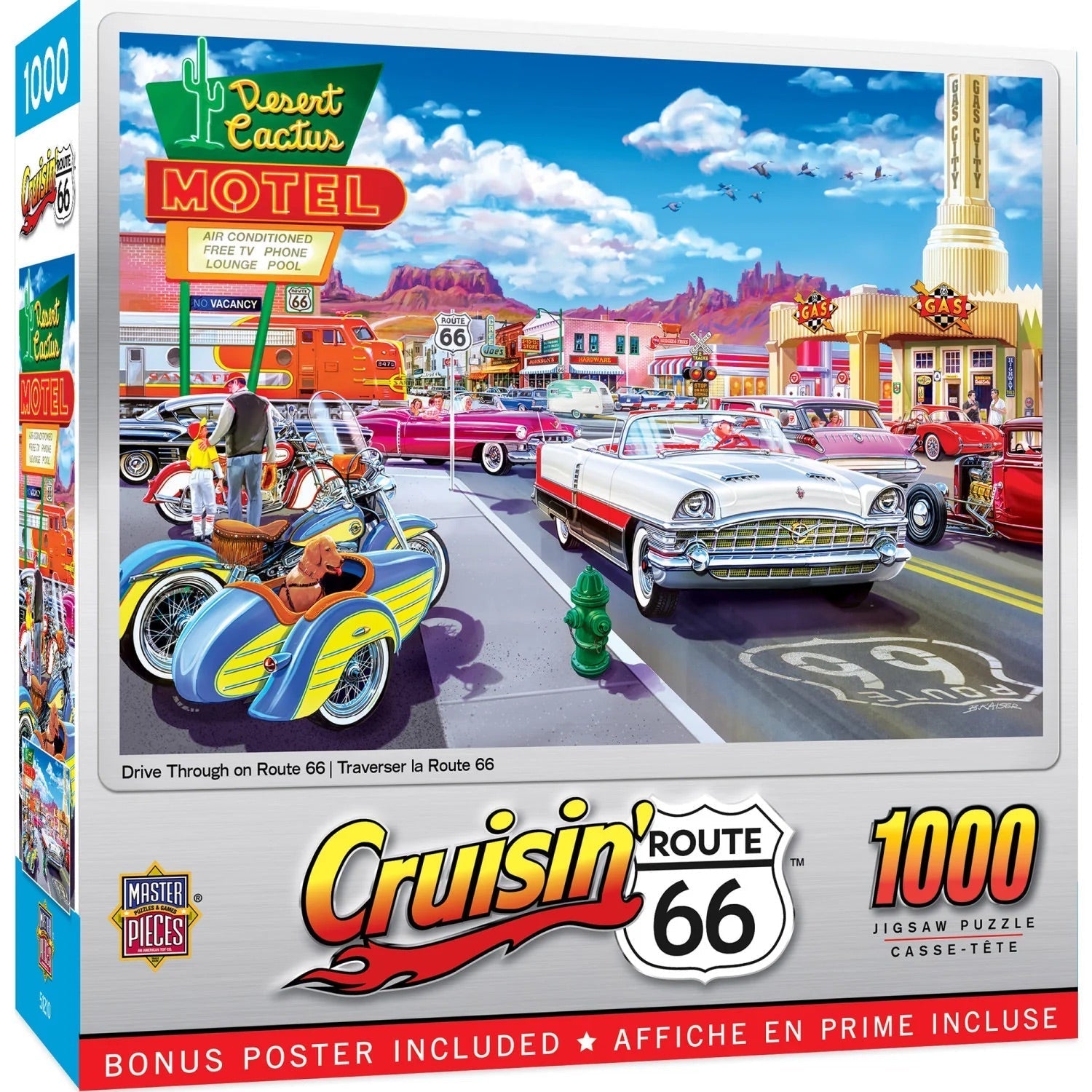  CRUISIN' ROUTE 66 - DRIVE THROUGH ON RT. 66 1000 PIECE JIGSAW PUZZLE