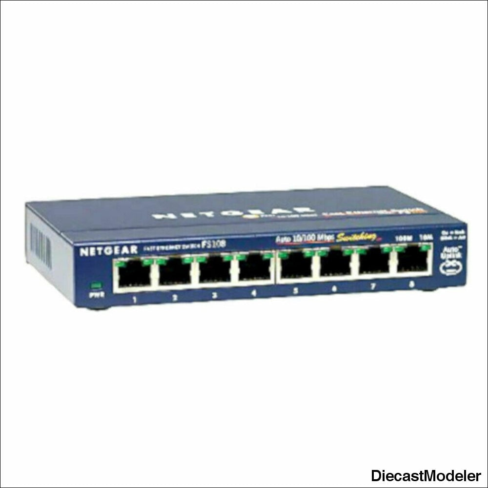 NETGEAR ProSafe FS108 8-Port 10/100 Fast Ethernet Desktop Switch-DiecastModeler
