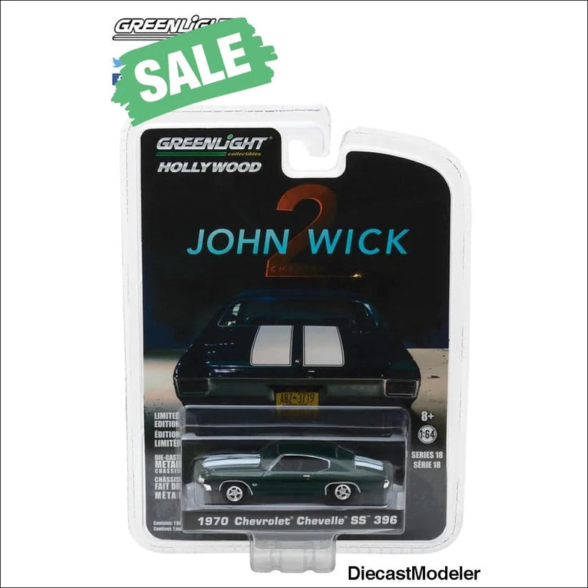  1970 Chevrolet Chevelle SS 396 Green John Wick (2014) Movie 1/64