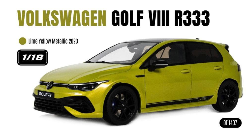 Volkswagen Golf VIII R 333 Limited Edition Lime Yellow Metallic 2023 1/18 Resin Model by Ottomobile