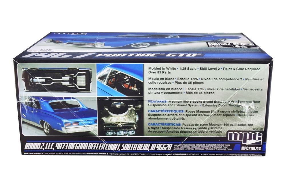 Skill 2 Model Kit 1967 Pontiac GTO 1/25 Scale Model by MPC view 3