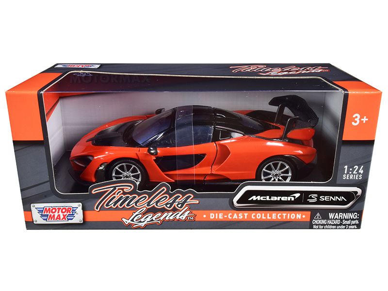 McLaren Senna Orange Metallic and Black "Timeless Legends" 1/24 Diecast Model Car by Motormax