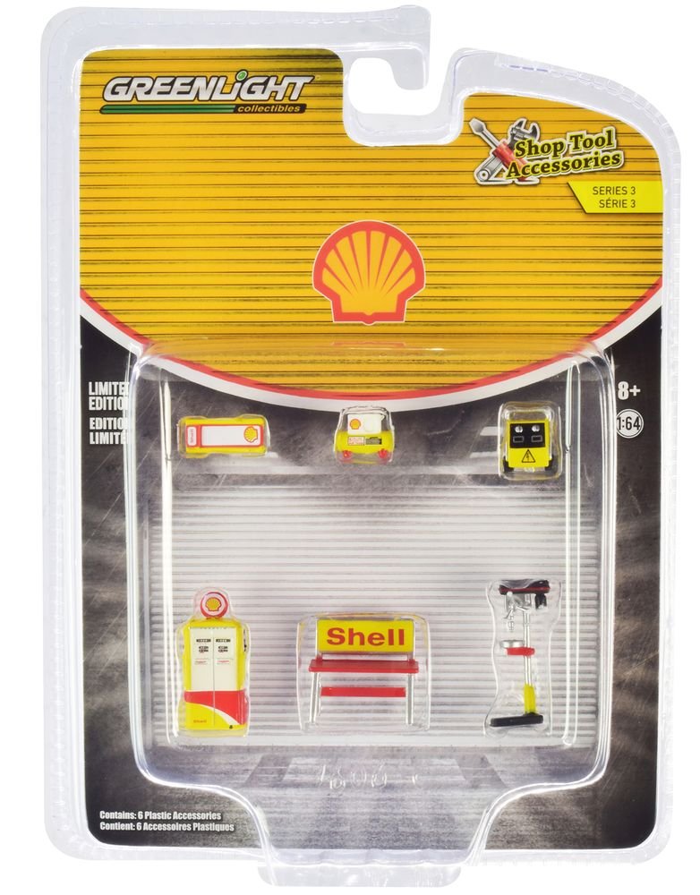 "Shell Oil" 6 piece Shop Tools Set "Shop Tool Accessories" Series 3 1/64 by Greenlight view 3