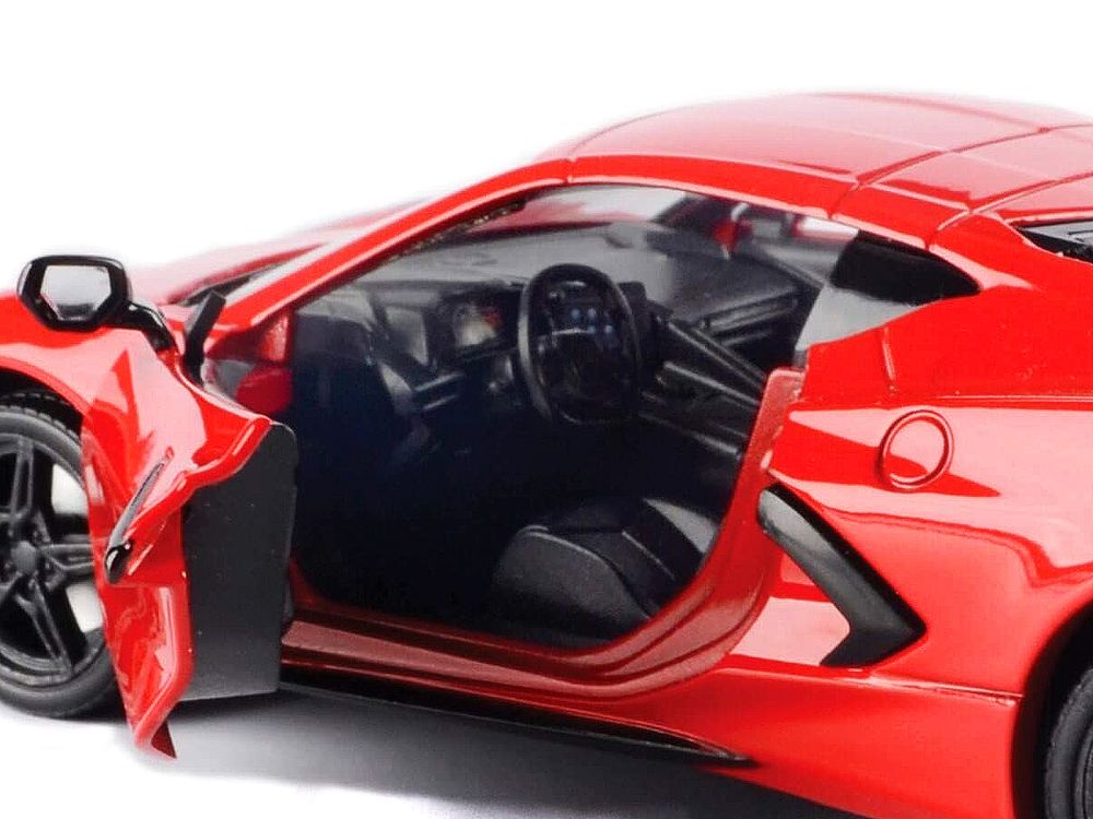 2020 Chevrolet Corvette C8 Stingray Red "Timeless Legends" 1/24 Diecast Model Car by Motormax view 2