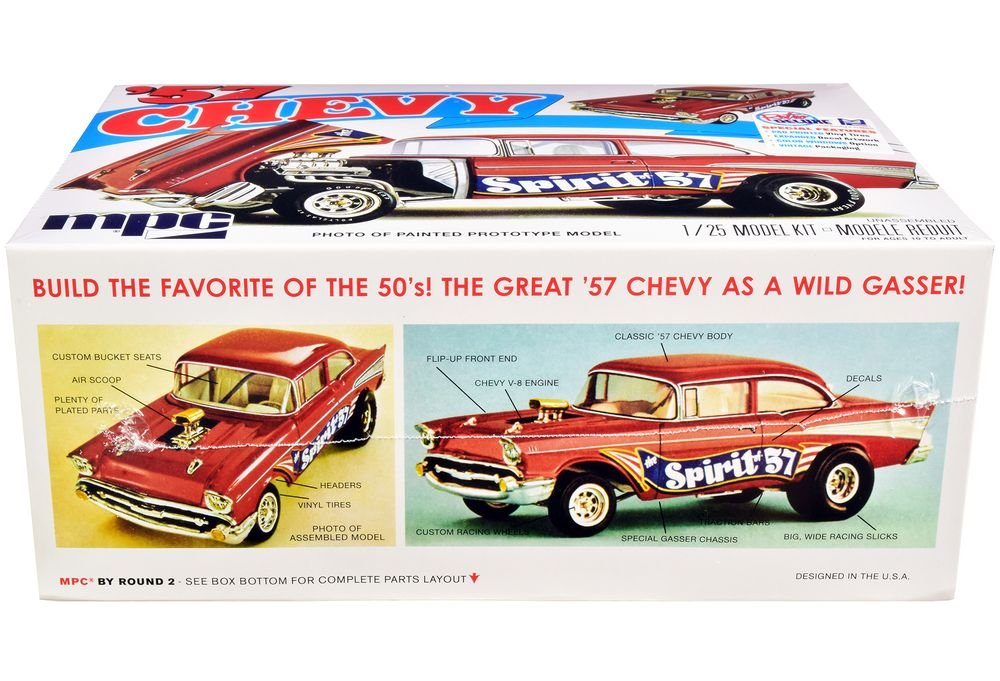 Skill 2 Model Kit 1957 Chevrolet Gasser Flip Nose "Spirit of 57" 1/25 Scale Model by MPC view 3