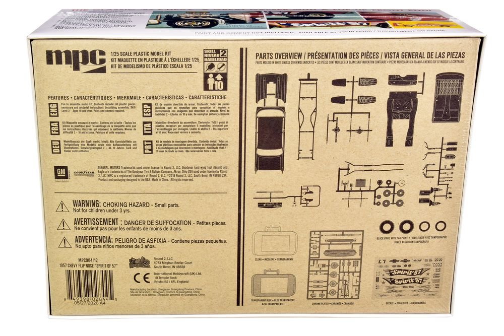 Skill 2 Model Kit 1957 Chevrolet Gasser Flip Nose "Spirit of 57" 1/25 Scale Model by MPC view 4