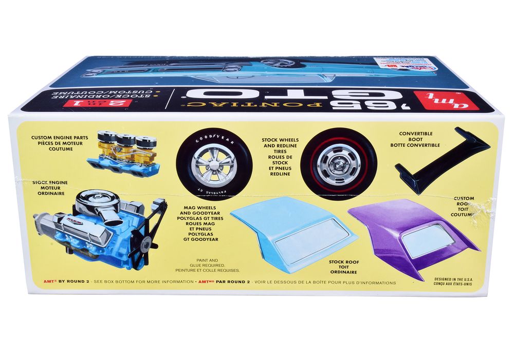 Skill 2 Model Kit 1965 Pontiac GTO 2-in-1 Kit 1/25 Scale Model by AMT view 2