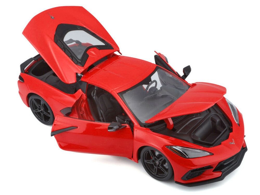 2020 Chevrolet Corvette Stingray C8 Red 1/18 Diecast Model Car by Maisto view 2