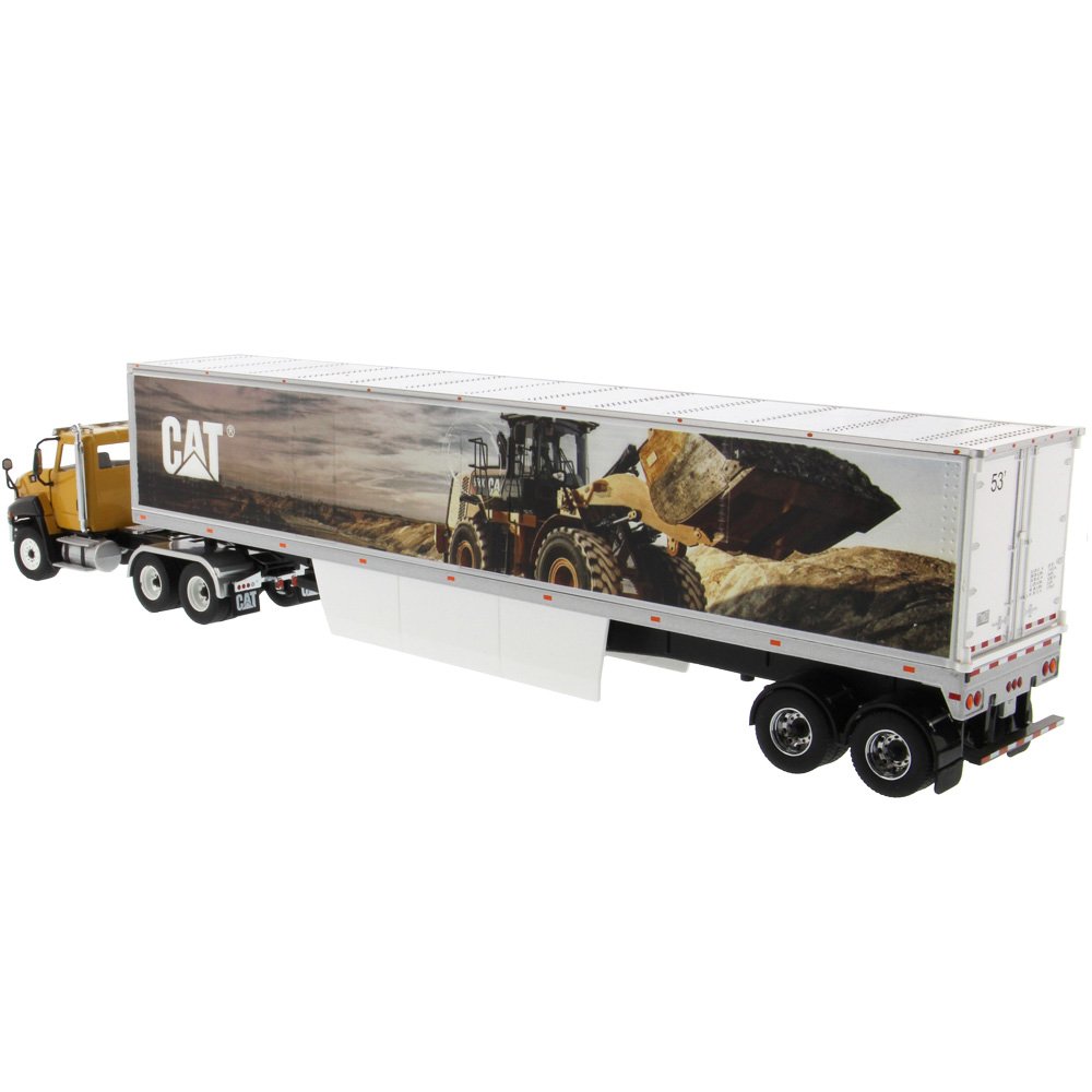CAT Caterpillar CT660 Day Cab with Caterpillar Mural Dry Van Trailer "Transport Series" 1/50 Diecast Model by Diecast Masters view 2