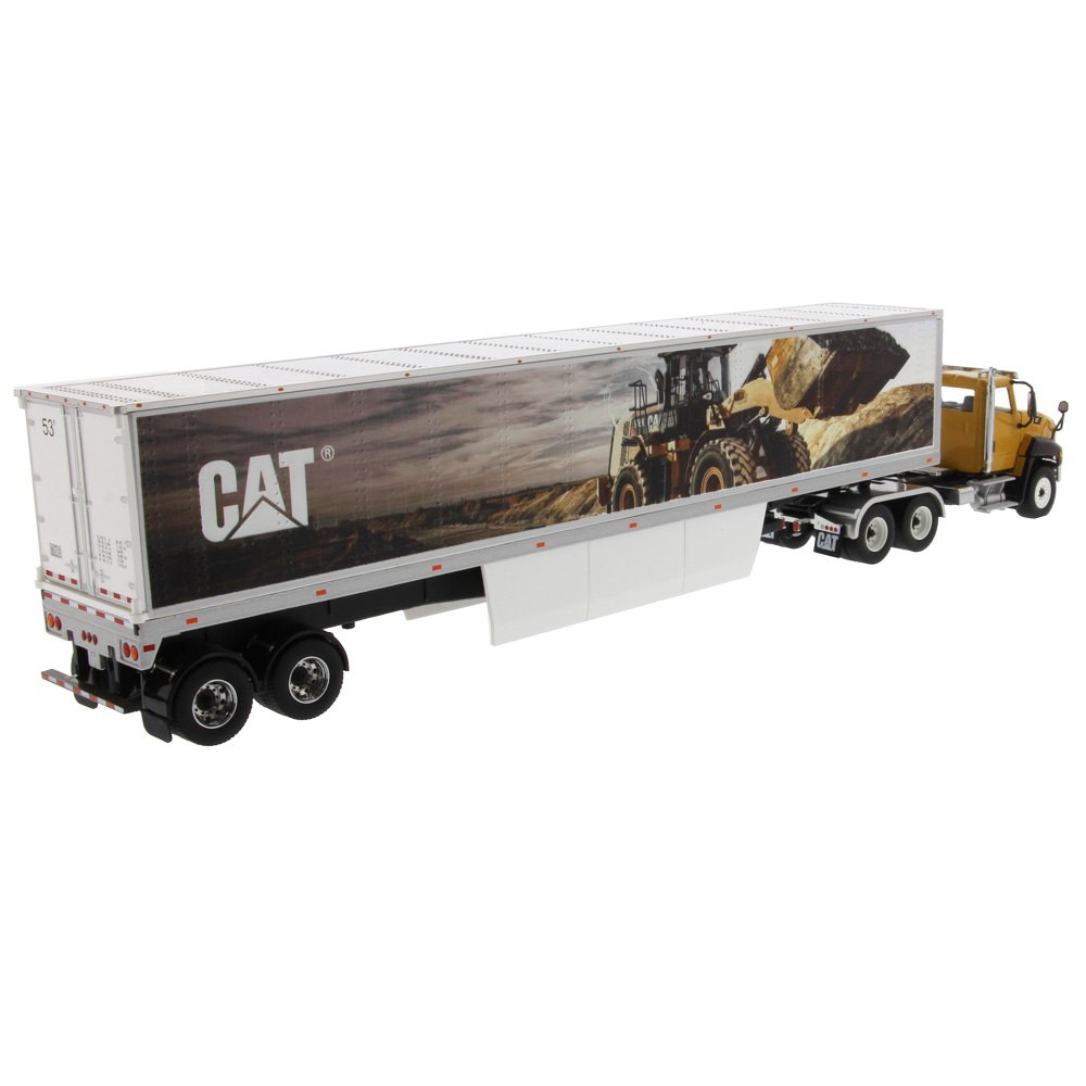 CAT Caterpillar CT660 Day Cab with Caterpillar Mural Dry Van Trailer "Transport Series" 1/50 Diecast Model by Diecast Masters view 4