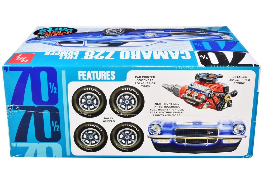 Skill 2 Model Kit 1970 1/2 Chevrolet Camaro Z28 "Full Bumper" 1/25 Scale Model by AMT view 3