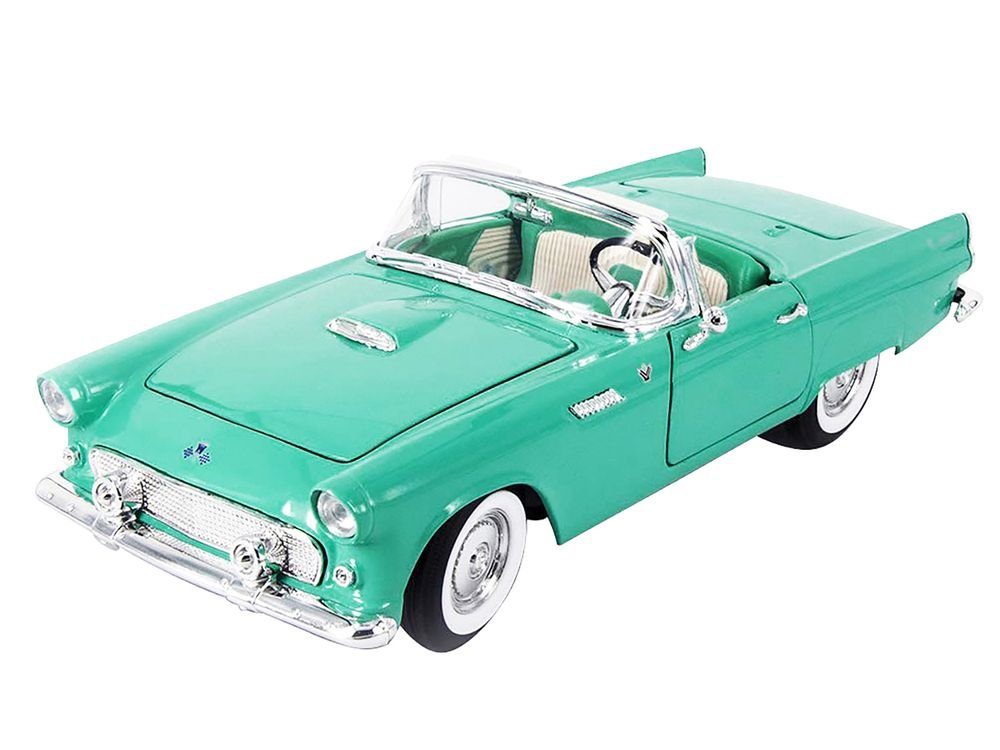 1955 Ford Thunderbird Convertible Turquoise 1/18 Diecast Model Car by Road Signature view 2