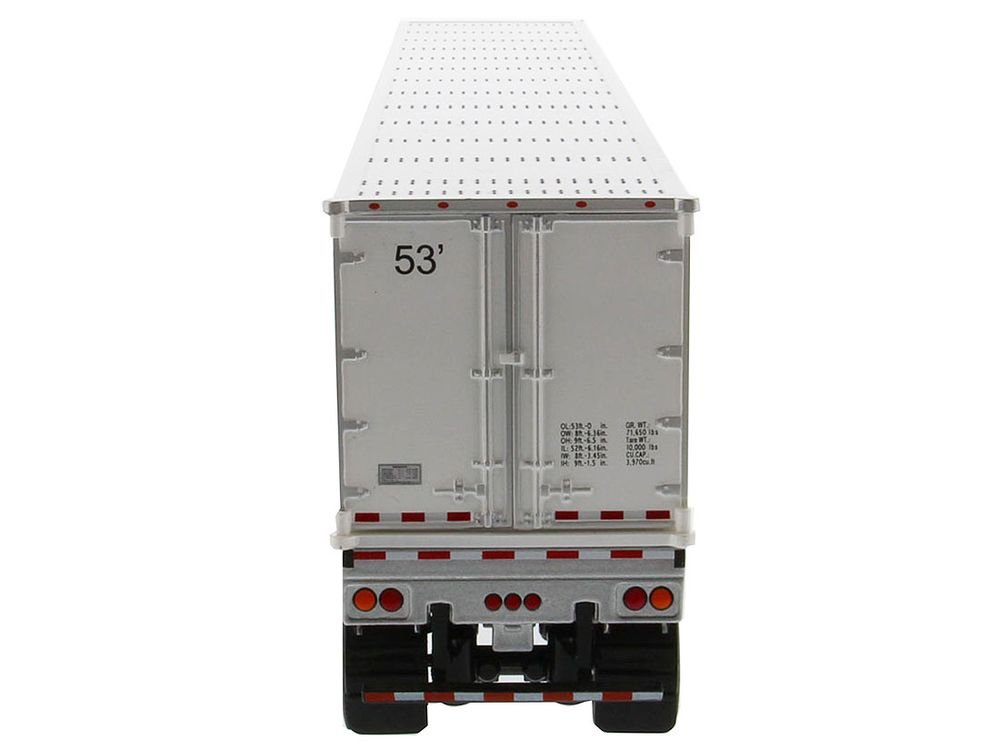 Peterbilt 579 UltraLoft Truck Tractor Red with "CAT Caterpillar" Mural Dry Van Trailer "Transport Series" 1/50 Diecast Model by Diecast Masters view 4