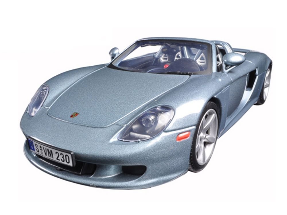 Porsche Carrera GT Silver with Black Interior 1/18 Diecast Model Car by Motormax view 2