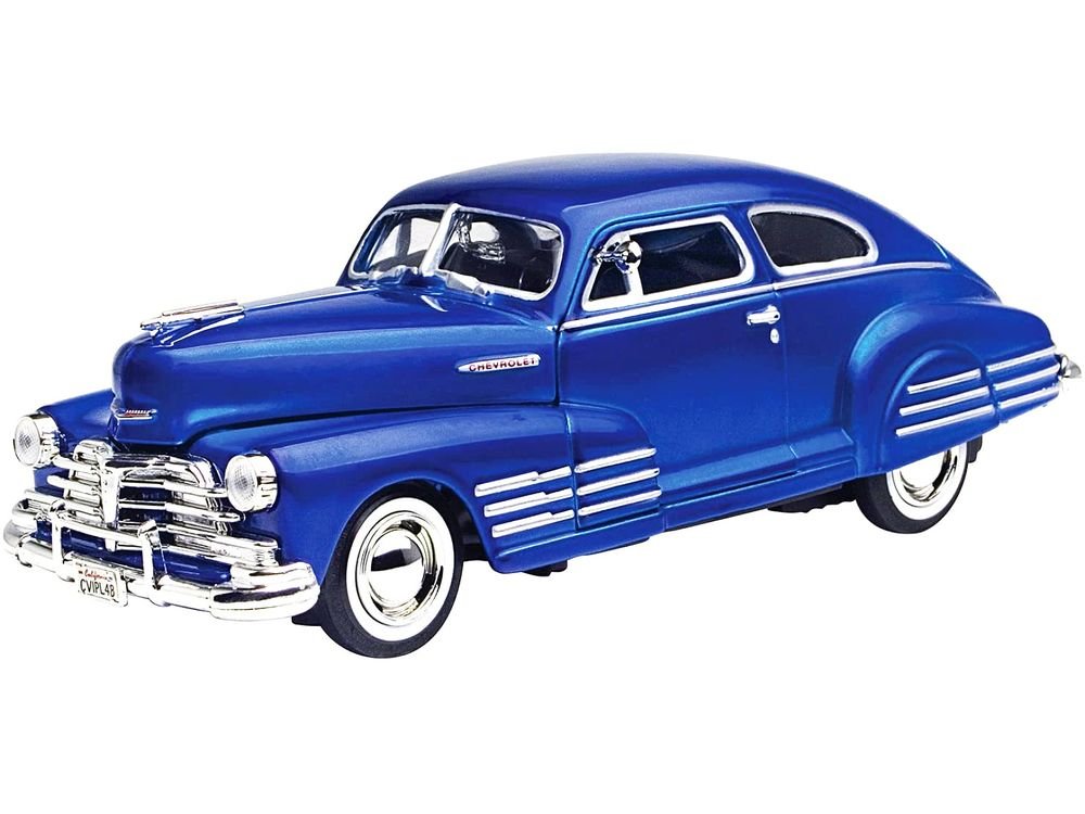 1948 Chevrolet Aerosedan Fleetline Blue 1/24 Diecast Model Car by Motormax view 2