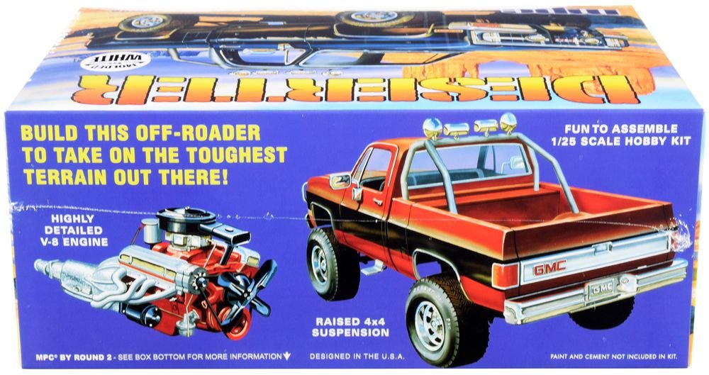Skill 2 Model Kit 1984 GMC Pickup Truck (Molded in White) "Deserter" 1/25 Scale Model by MPC view 2