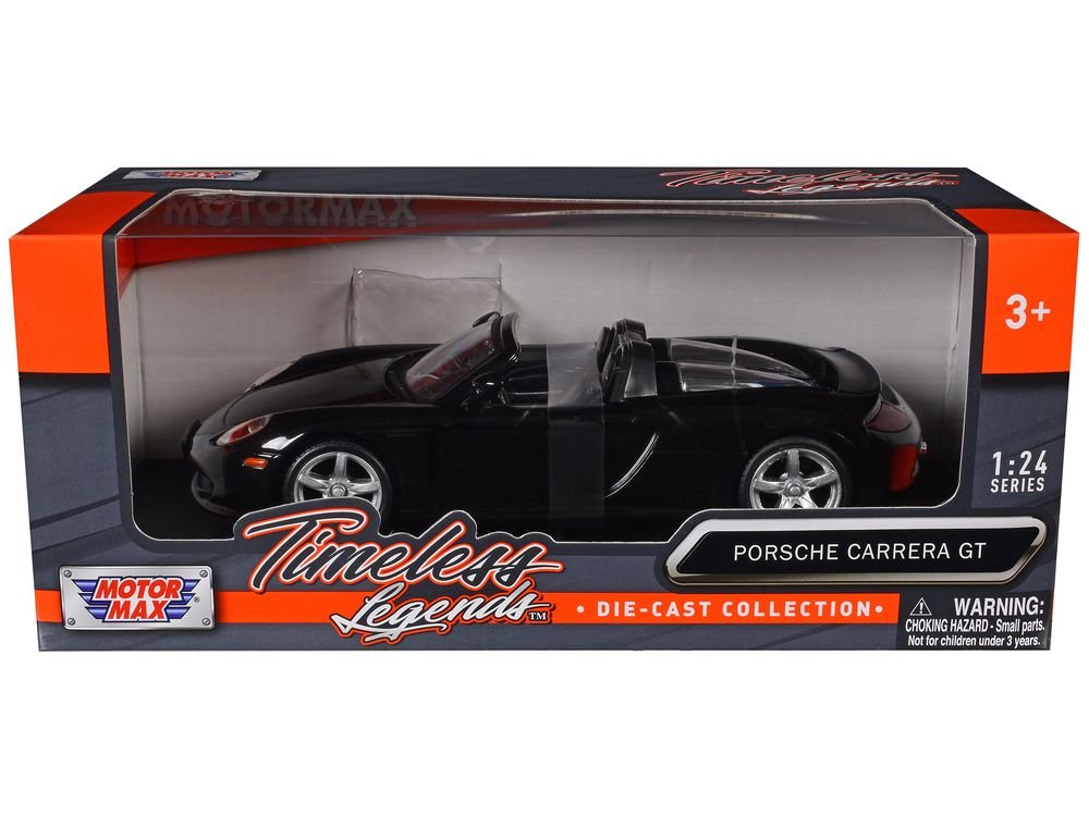 Porsche Carrera GT Black 1/24 Diecast Car Model by Motormax view 3