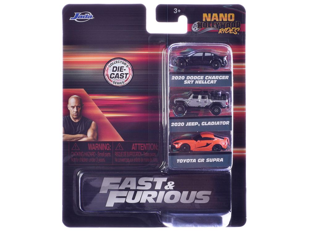 "Fast & Furious 9" (2021) Movie 3 piece Set "Nano Hollywood Rides" Series Diecast Model Cars by Jada view 5