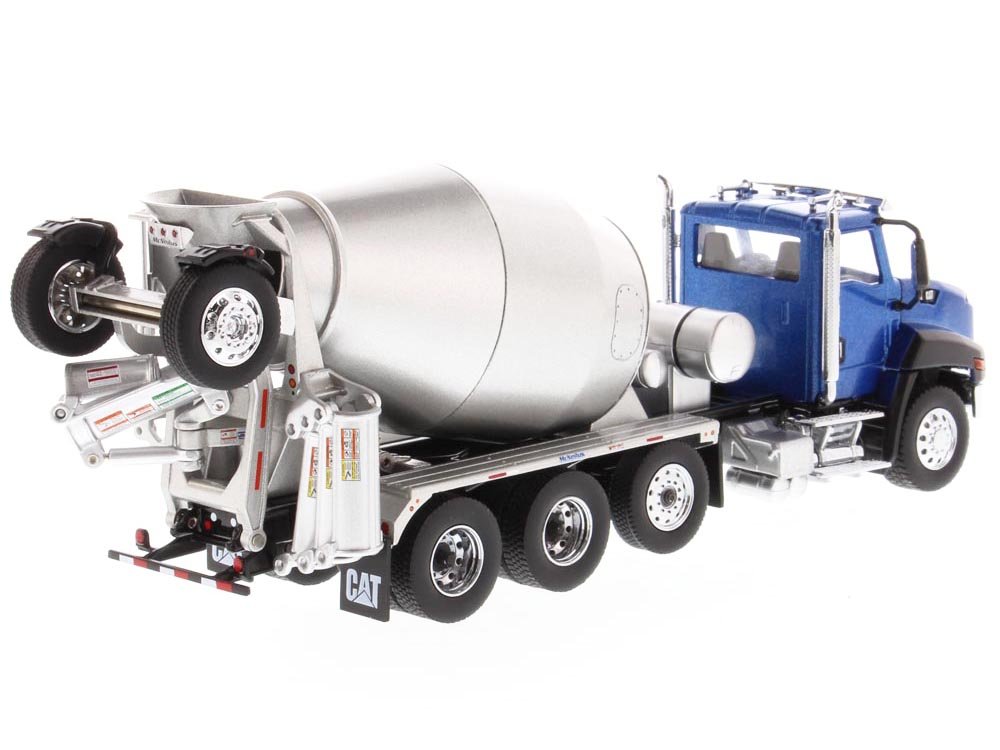 CAT Caterpillar CT660 Day Cab Tractor with McNeilus Concrete Mixer Truck Blue Metallic 1/50 Diecast Model by Diecast Masters view 2