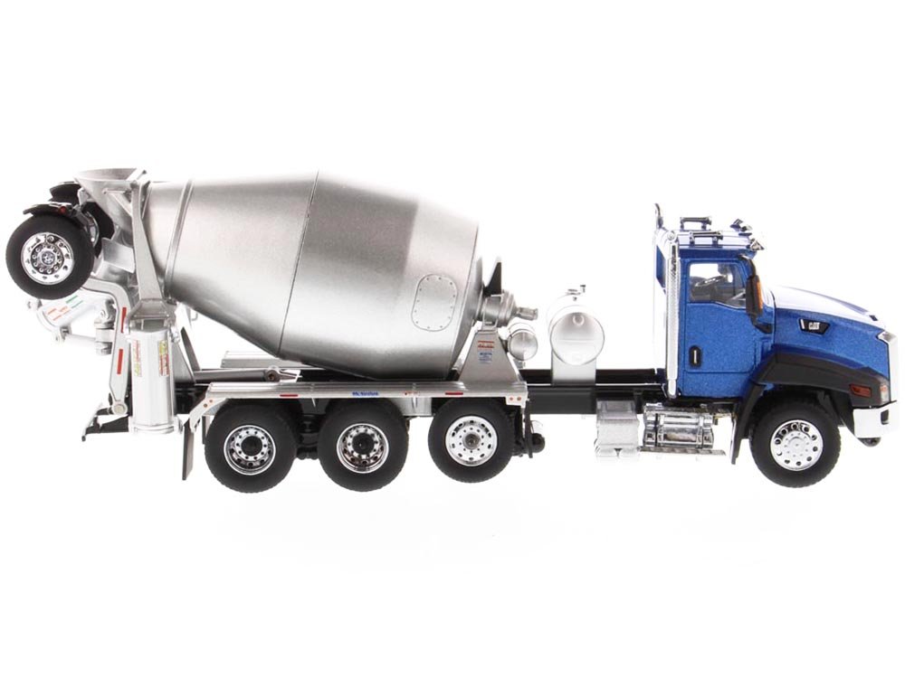 CAT Caterpillar CT660 Day Cab Tractor with McNeilus Concrete Mixer Truck Blue Metallic 1/50 Diecast Model by Diecast Masters view 3