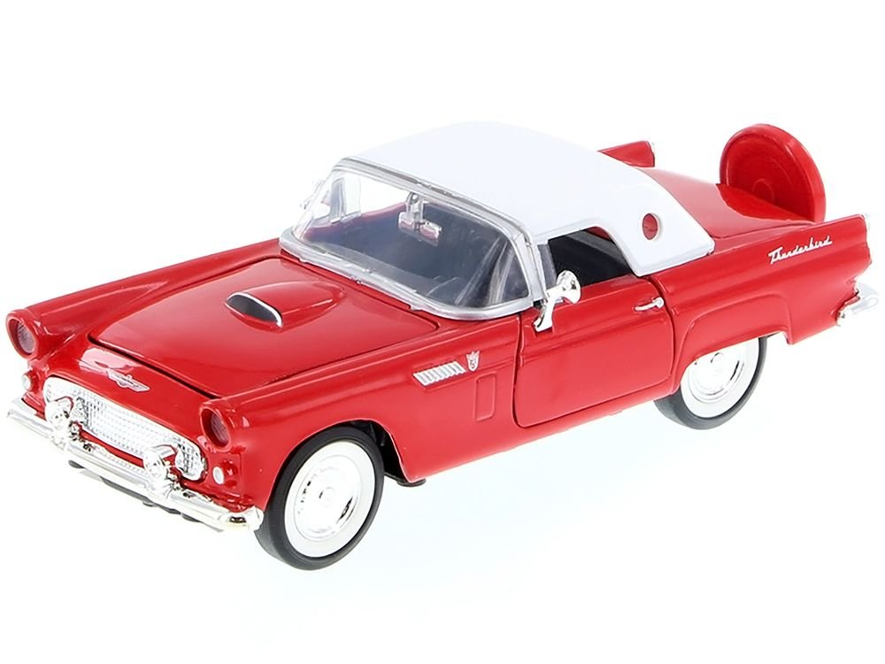 1956 Ford Thunderbird Red 1/24 Diecast Car Model by Motormax view 2