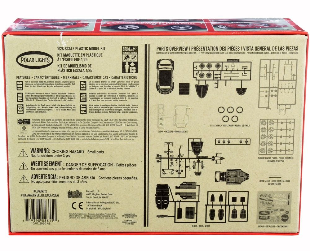 Skill 3 Snap Model Kit Volkswagen Beetle "Coca-Cola" 1/25 Scale Model by Polar Lights view 4