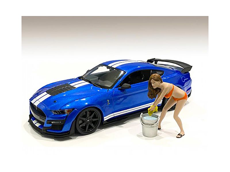 Cindy with a Bucket Bikini Car Wash Girl Figurine for 1/18 Scale Models by American Diorama view 2