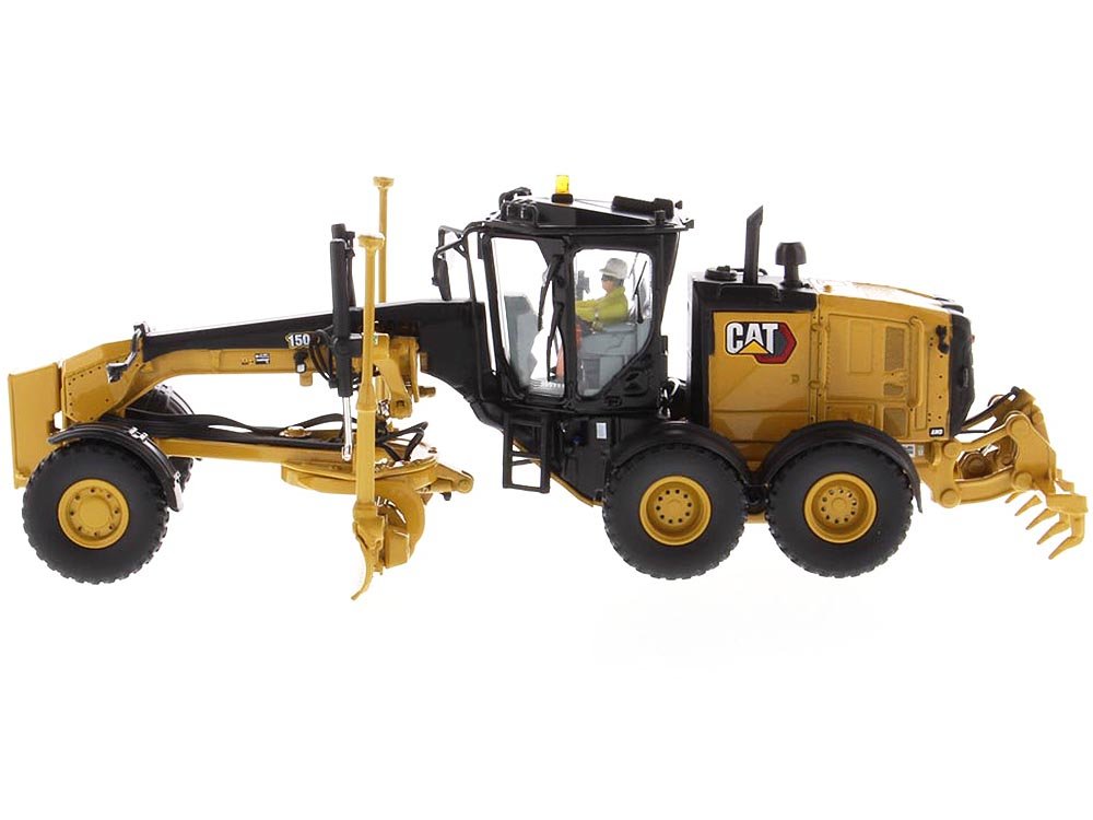 CAT Caterpillar 150 Motor Grader with Operator "High Line Series" 1/50 Diecast Model by Diecast Masters view 3