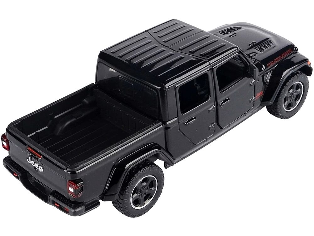 2021 Jeep Gladiator Rubicon (Closed Top) Pickup Truck Black 1/24-1/27 Diecast Model Car by Motormax view 2
