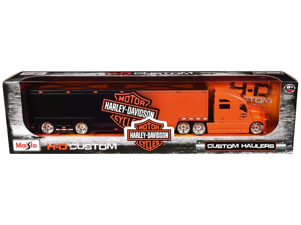 Harley Davidson Custom Hauler Trailer Orange "Custom Haulers" Series 1/64 Diecast Model by Maisto view 3