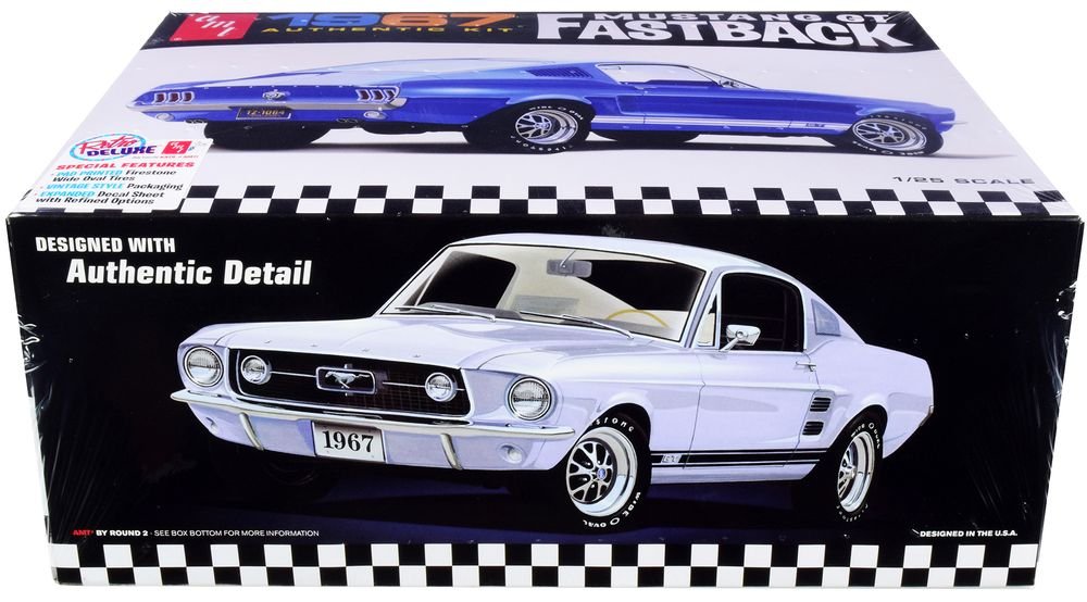 Skill 2 Model Kit 1967 Ford Mustang GT Fastback 1/25 Scale Model by AMT view 2