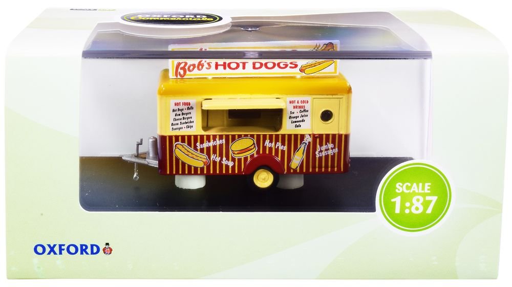 "Bob's Hot Dogs" Mobile Food Trailer 1/87 (HO) Scale Diecast Model by Oxford Diecast view 3