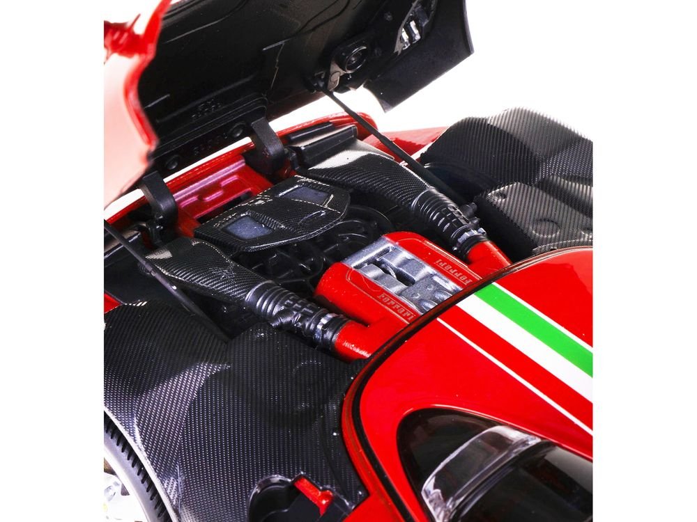 Ferrari Monza SP1 Red with Italian Flag Stripes "Signature Series" 1/18 Diecast Model Car by Bburago view 3