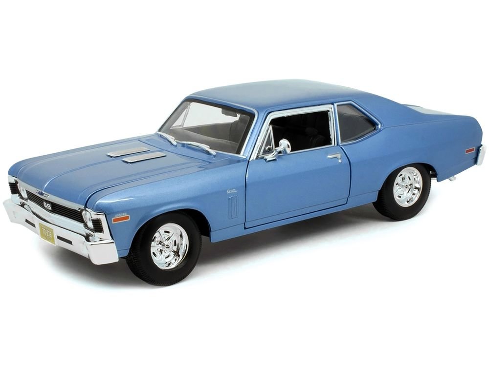 1970 Chevrolet Nova SS Coupe Blue Metallic 1/18 Diecast Model Car by Maisto view 2