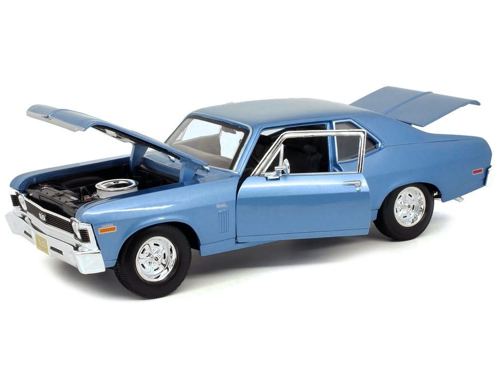 1970 Chevrolet Nova SS Coupe Blue Metallic 1/18 Diecast Model Car by Maisto view 3