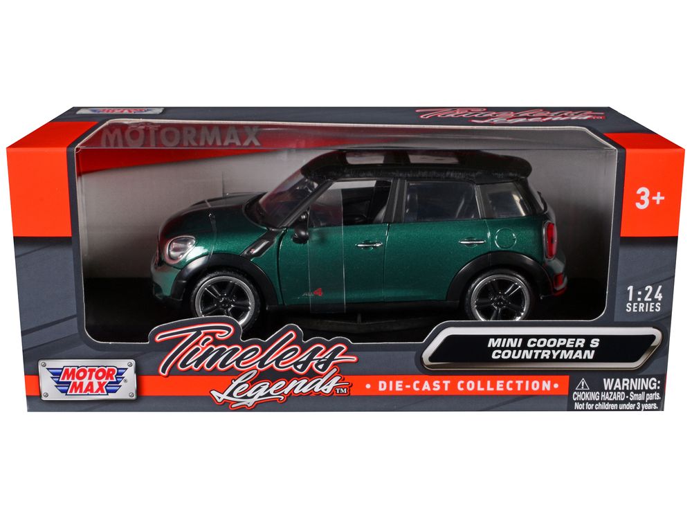 Mini Cooper S Countryman Oxford Green 1/24 Diecast Car Model by Motormax view 3