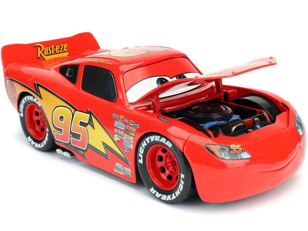 Lightning McQueen #95 Red with Extra Wheels Disney & Pixar "Cars" Movie "Hollywood Rides" Series Diecast Model Car by Jada view 2