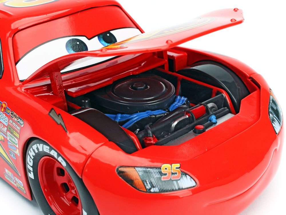 Lightning McQueen #95 Red with Extra Wheels Disney & Pixar "Cars" Movie "Hollywood Rides" Series Diecast Model Car by Jada view 3