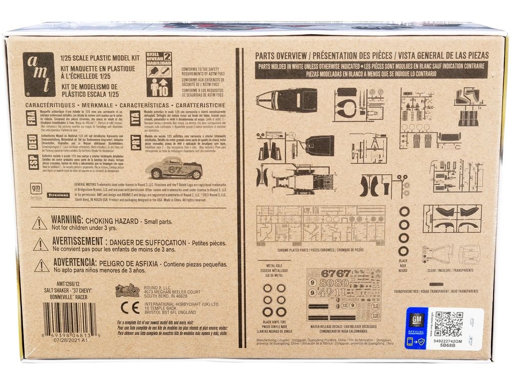 Skill 2 Model Kit 1937 Chevrolet Bonneville Racer "Salt Shaker" 1/25 Scale Model by AMT view 4