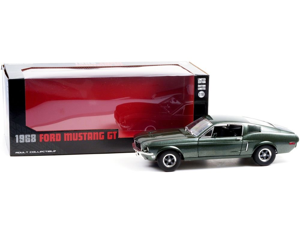 1968 Ford Mustang GT Fastback Highland Green Metallic 1/18 Diecast Model Car by Greenlight view 3