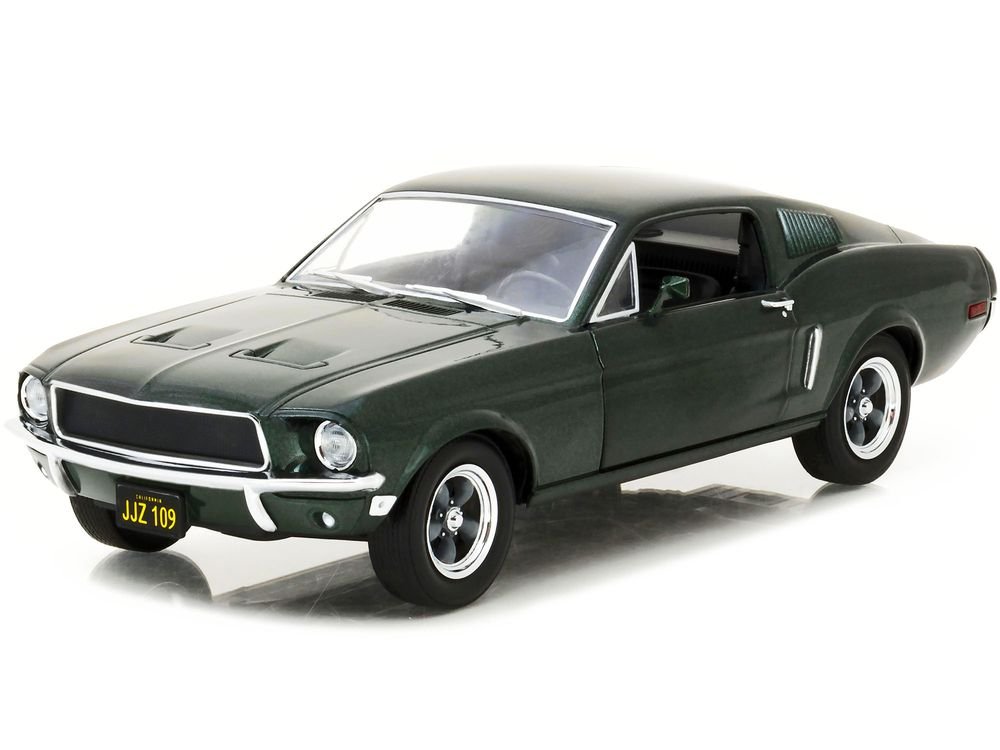 1968 Ford Mustang GT Fastback Highland Green Metallic 1/24 Diecast Model Car by Greenlight view 2