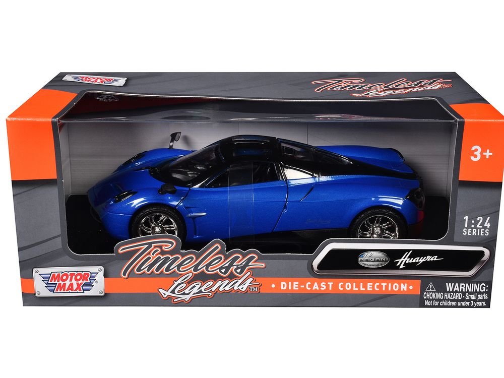 Pagani Huayra Blue 1/24 Diecast Model Car by Motormax view 3