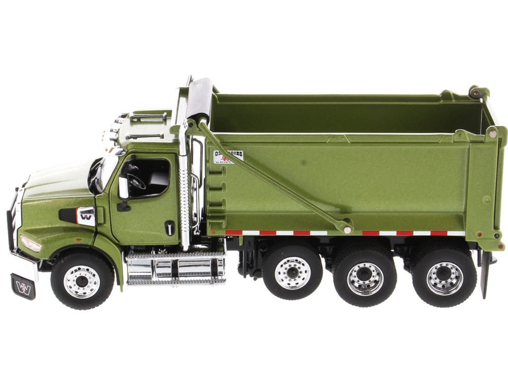 Western Star 49X SBFA OX Bodies Stampede Dump Truck Olive Green Metallic "Transport Series" 1/50 Diecast Model by Diecast Masters view 3