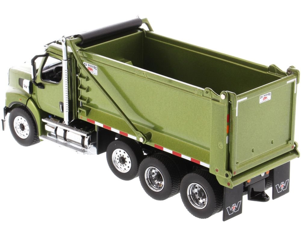 Western Star 49X SBFA OX Bodies Stampede Dump Truck Olive Green Metallic "Transport Series" 1/50 Diecast Model by Diecast Masters view 5