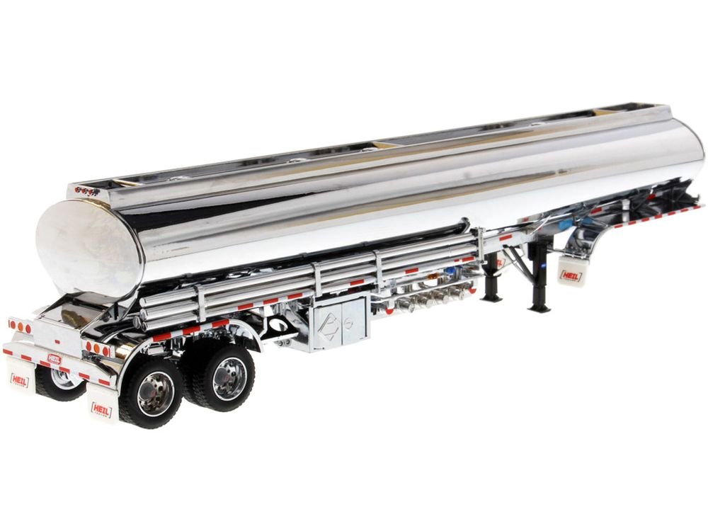 Heil Fleet Duty TM 9300/DT-C4 Petroleum Tanker Trailer Chrome "Transport Series" 1/50 Diecast Model by Diecast Masters view 3