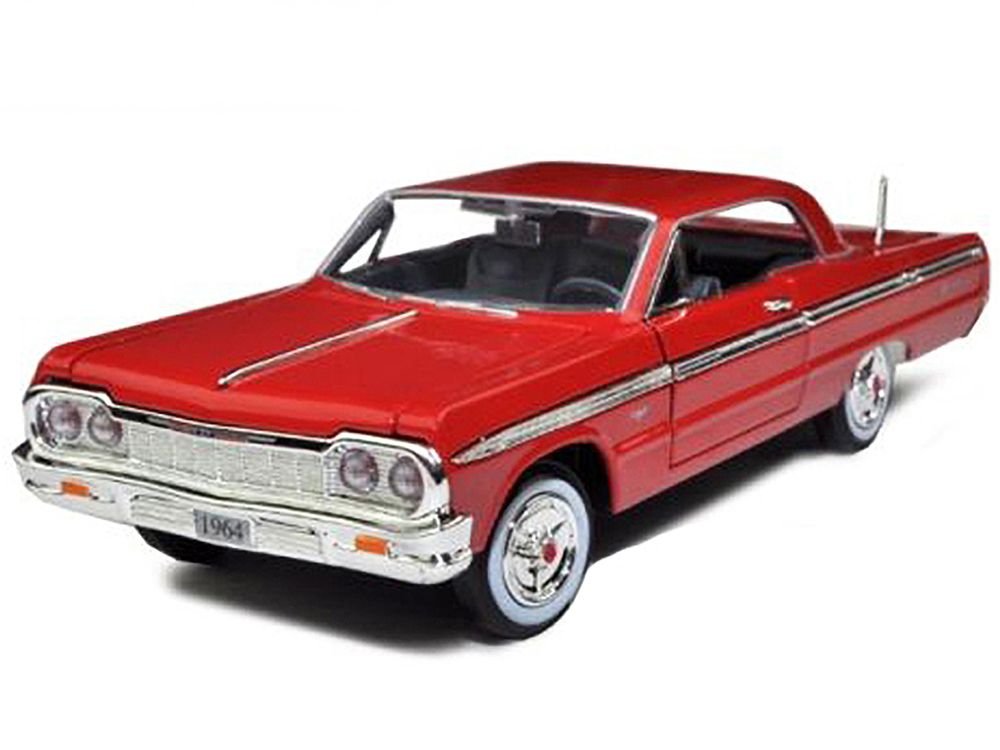 1964 Chevrolet Impala Red 1/24 Diecast Model Car by Motormax view 2