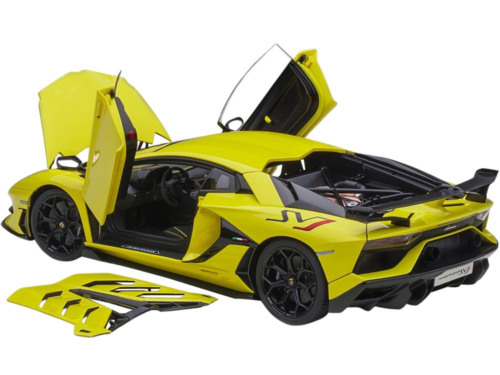 Lamborghini Aventador SVJ Giallo Tenerife / Pearl Yellow 1/18 Model Car by Autoart view 2