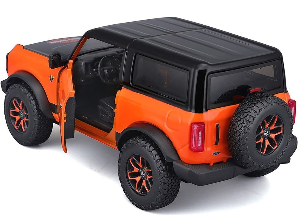 2021 Ford Bronco Badlands Orange and Black "Harley Davidson" "H-D Custom" Series 1/24 Diecast Model Car by Maisto view 4